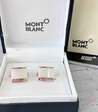 Cheap Replica Montblanc Cufflinks Rose Gold White